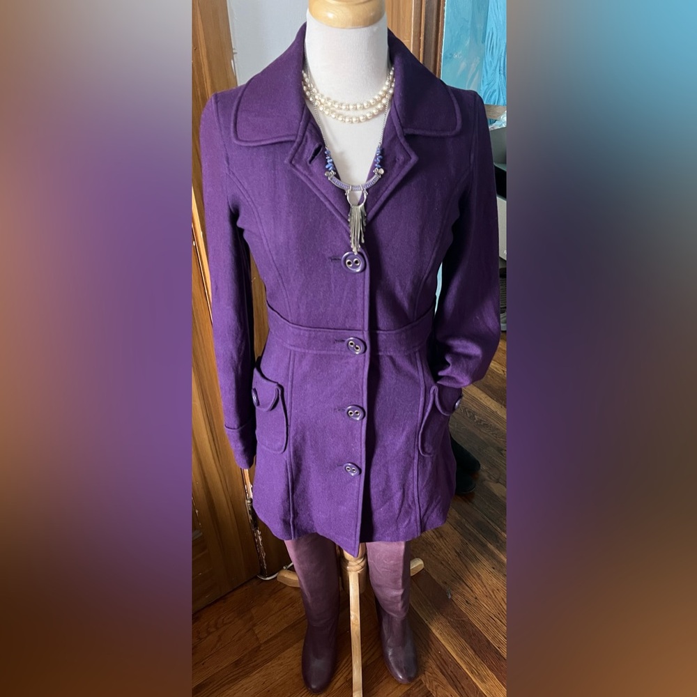 Tulle Purple Trench Coat for Women
